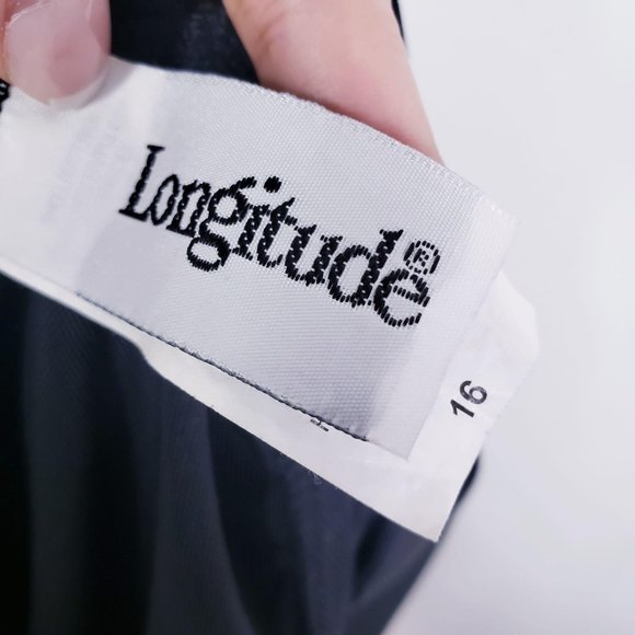 LONGITUDE Black Layered One Piece Swimdress 16 XL - Picture 5 of 11